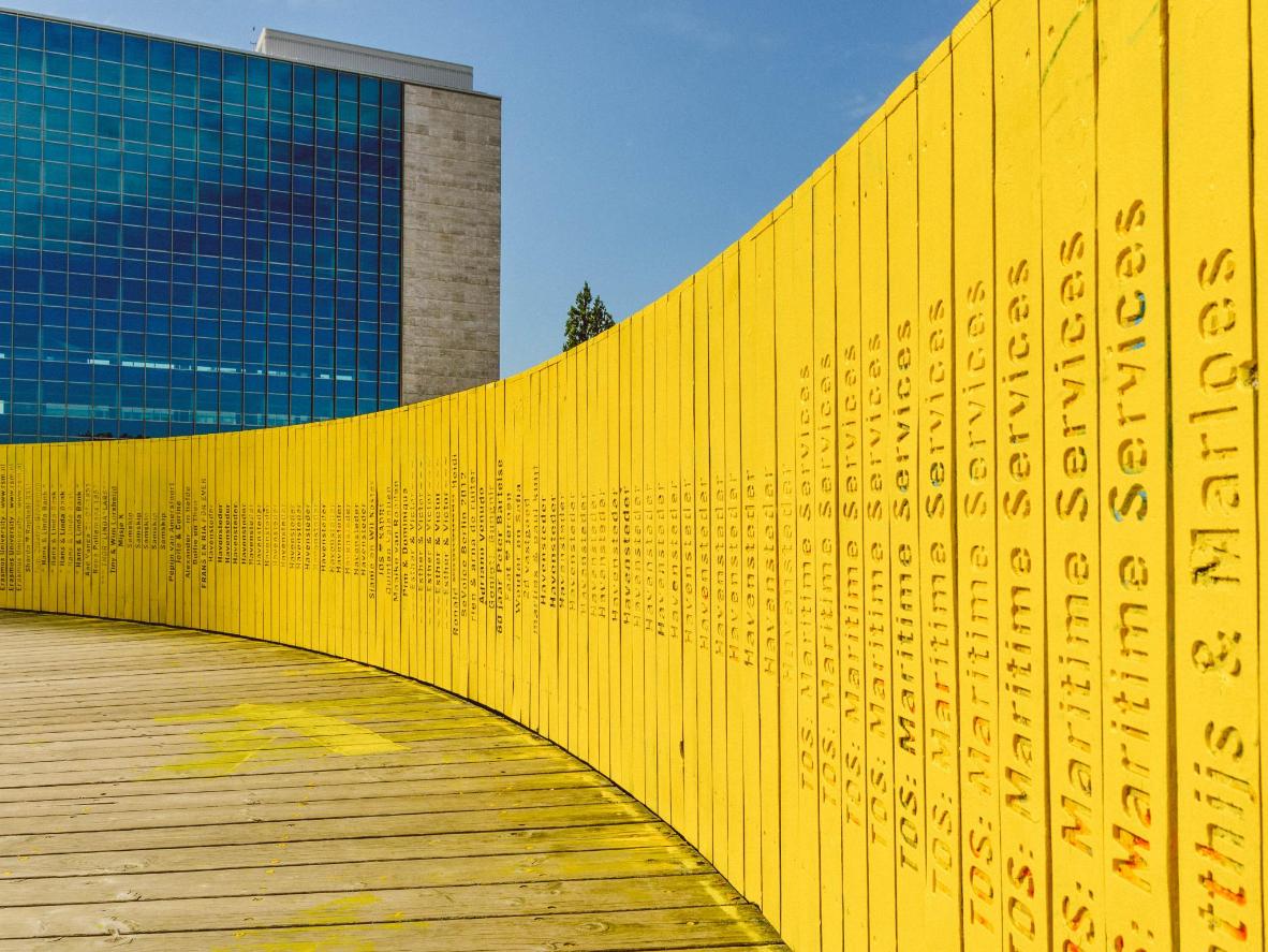 Each wooden panel bears the name of a donor who helped fund the project