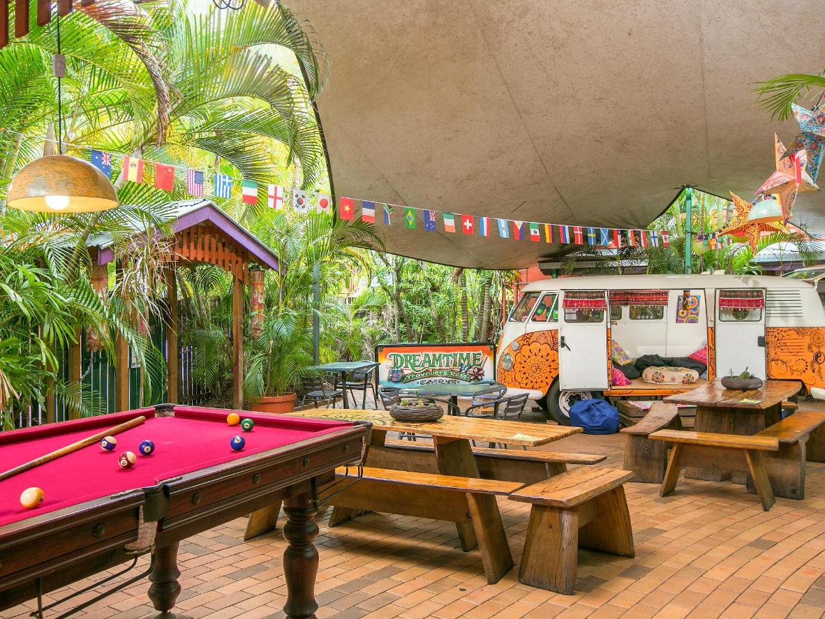 The tropical garden at Dreamtime Travellers Rest is irresistibly laid-back