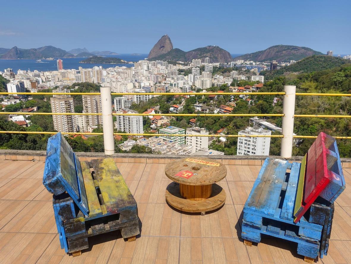 Pousada Favela’s roof terrace offers up one of the best views in Rio