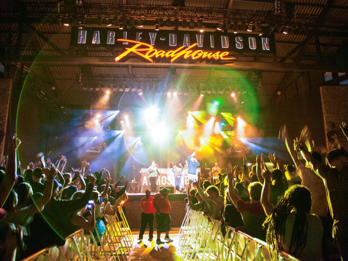 The festival's Harley-Davidson Roadhouse stage, tying into the brand's Milwaukee heritage