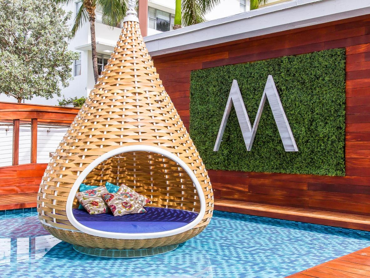 Kick back in one of the pool cabanas at the Marseille Beachfront Hotel
