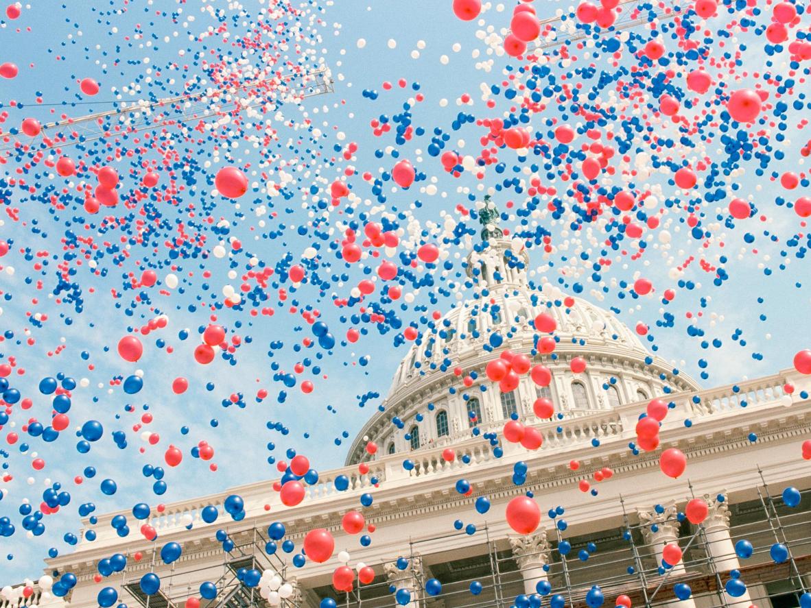 Balloons over Capitol Hill in Washington DC