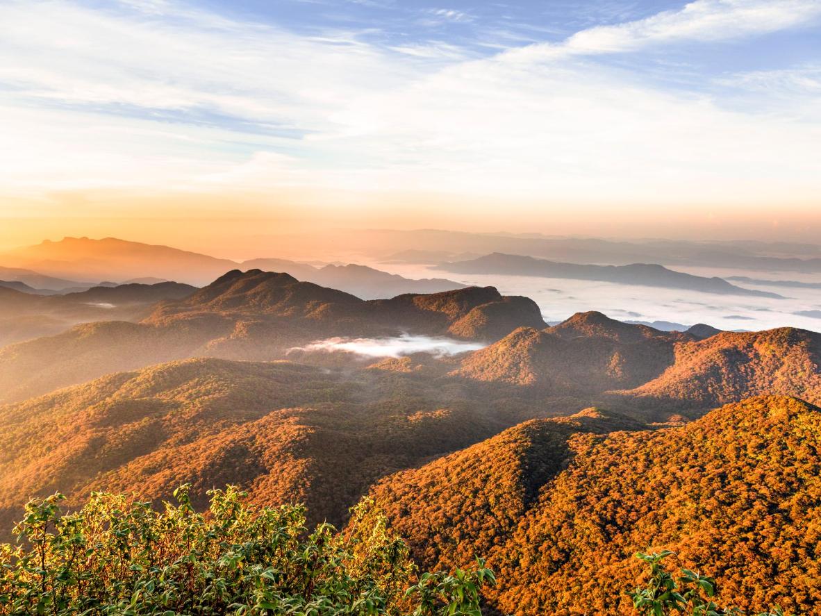 At the top of conical mountain, Adam's Peak, the sunrises are quite something