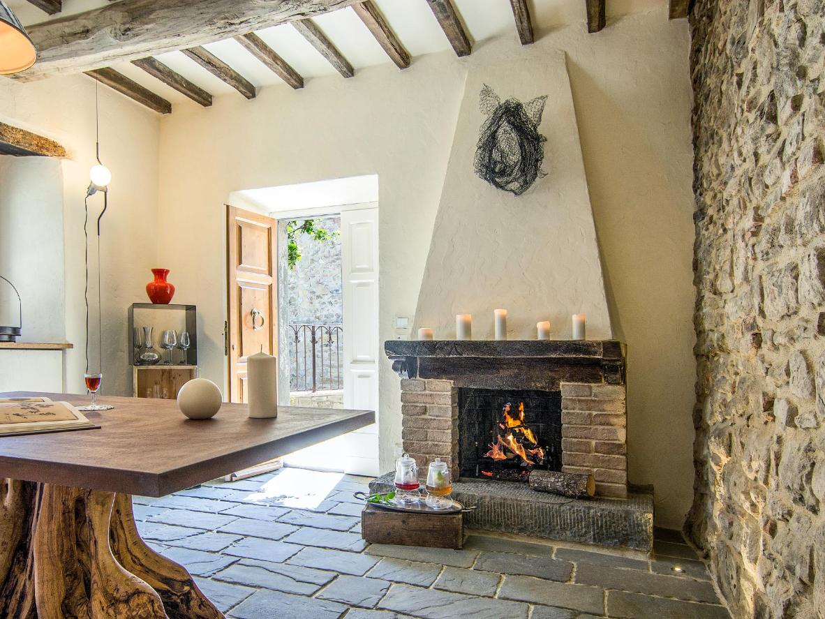 This 1-room Tuscan B&B has a hot tub right in the middle of the space