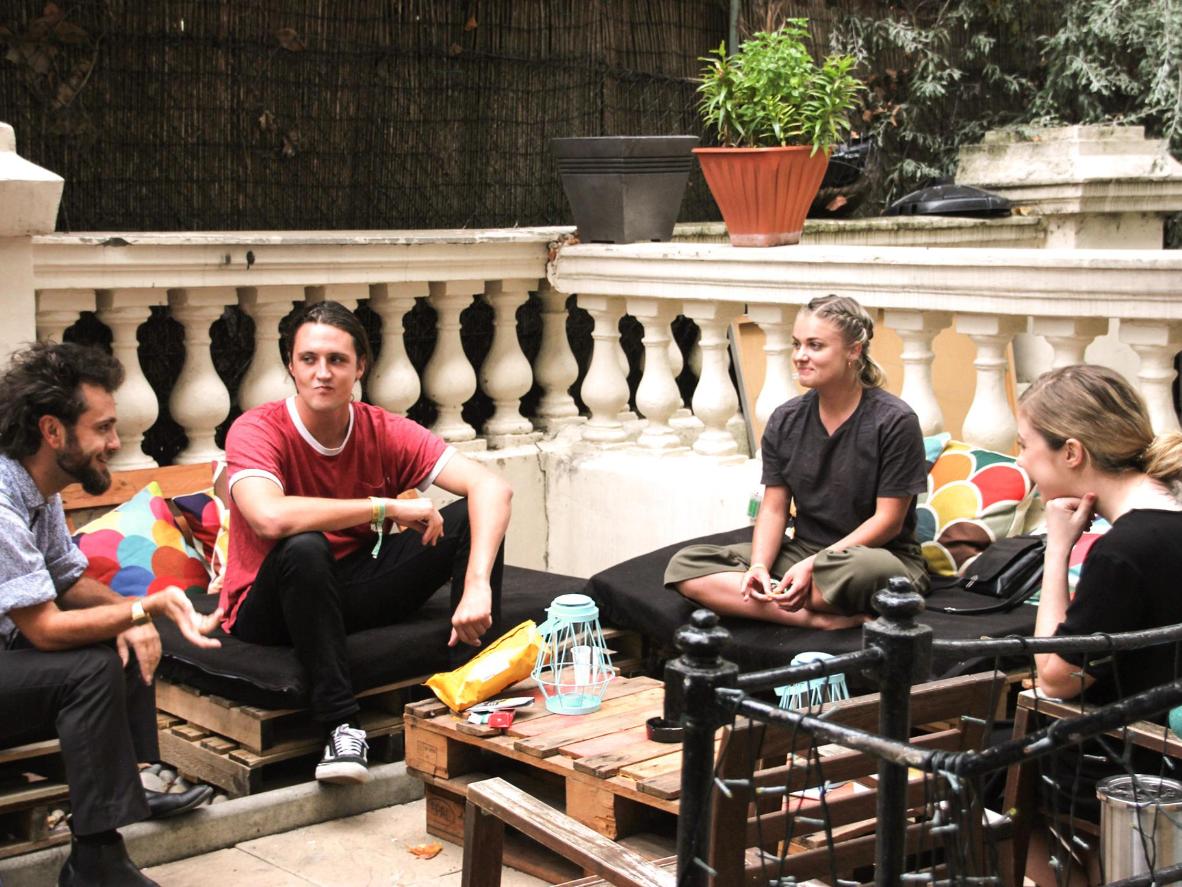 The terrace at Hostel One is made for socialising