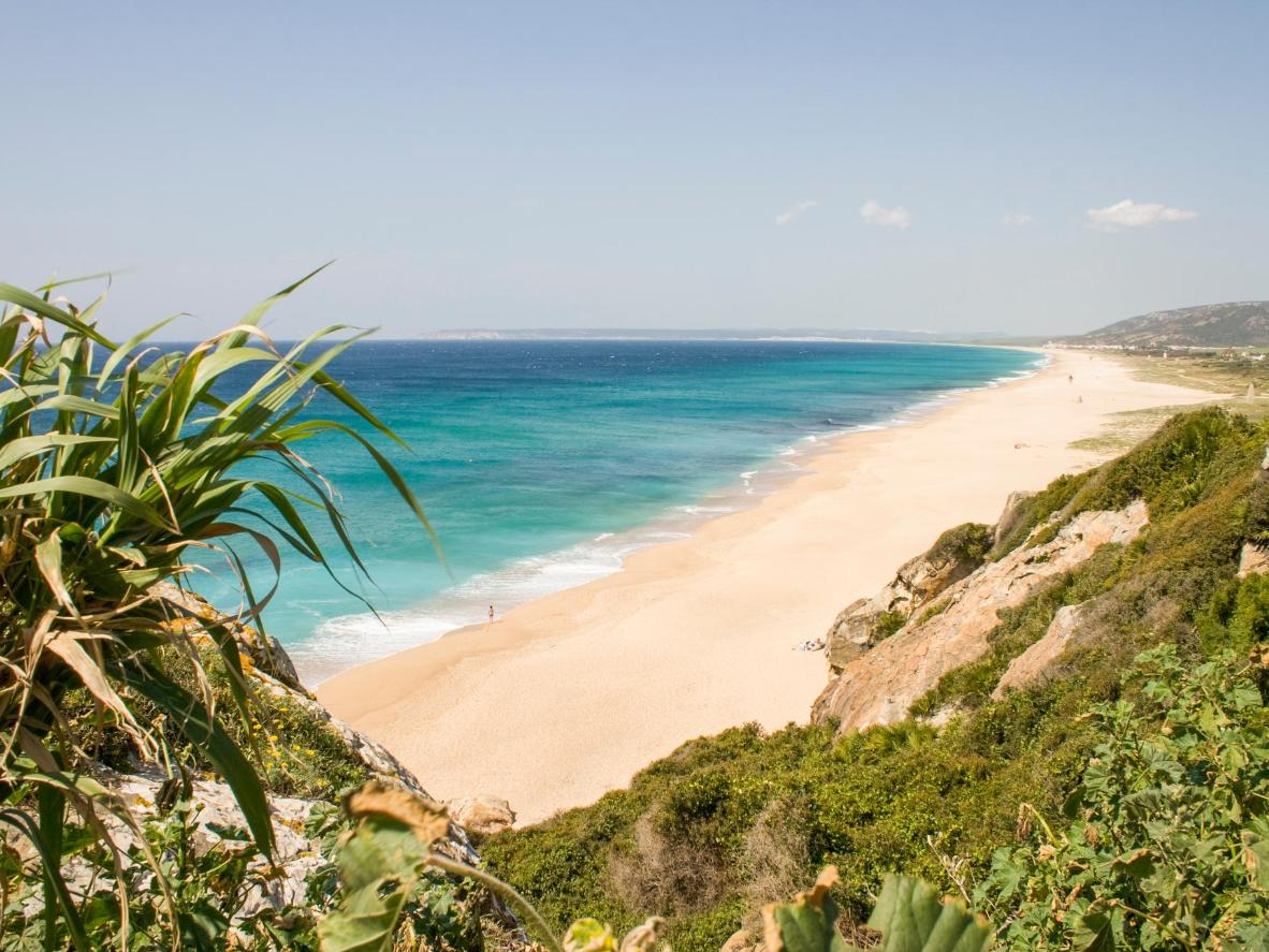 Admire the golden sands and turquoise waters of Playa de Zahara de los Atunes