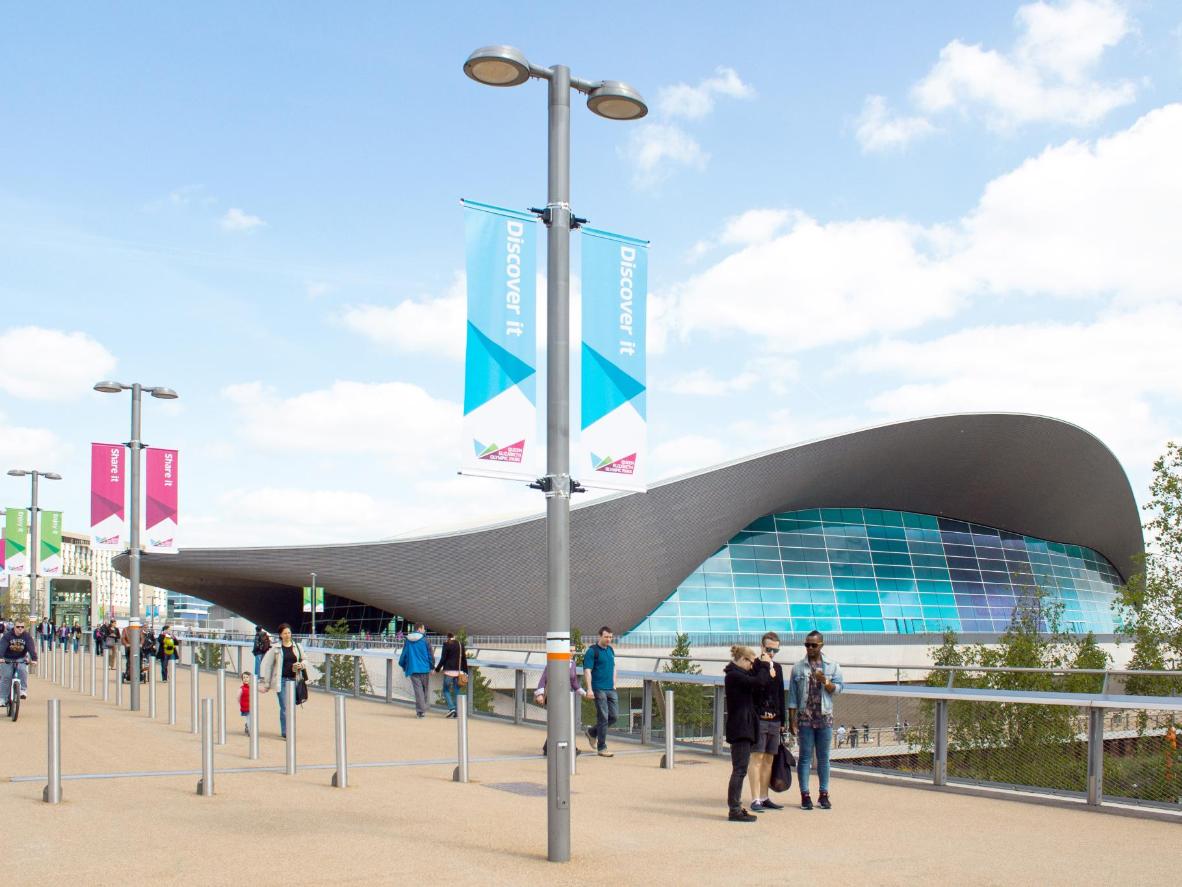 The undulating roof of The London Aquatics Centre was designed to resemble a wave