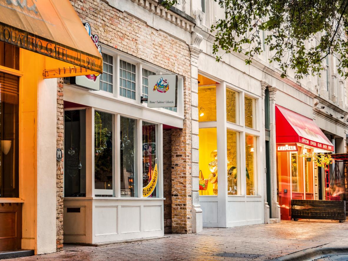 A colorful block in downtown Austin