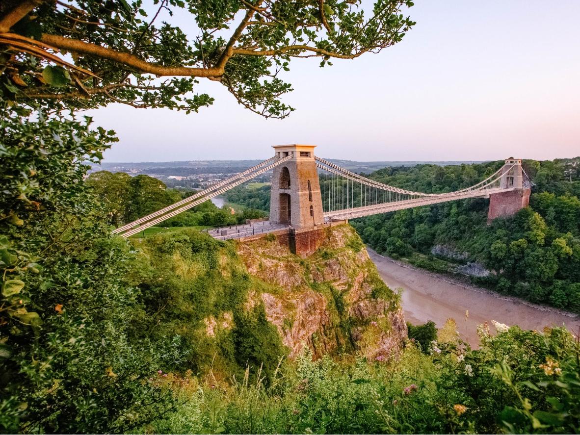 Enjoy great views over Bristol from the Clifton Suspension Bridge