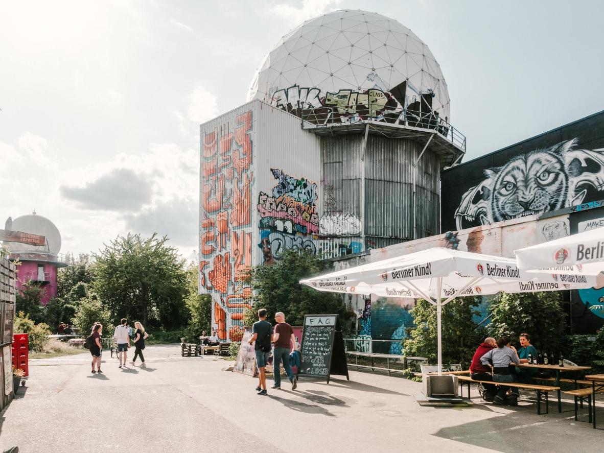 On the Teufelsberg, gray history meets colorful present