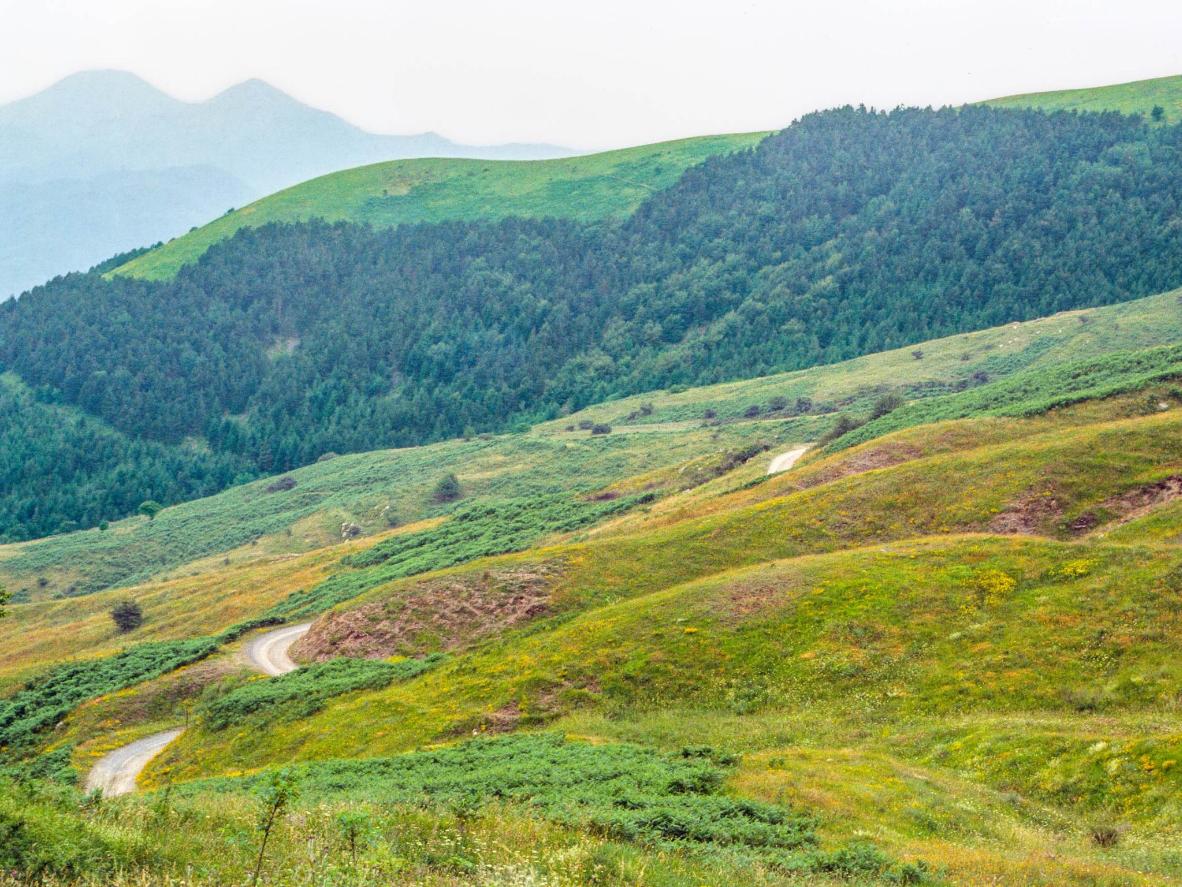 Cammina nella natura al confine tra due regioni